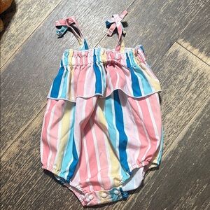 Striped Pink and Blue Kids One Piece